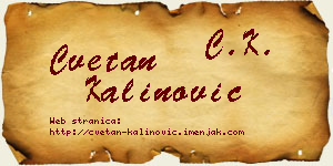 Cvetan Kalinović vizit kartica